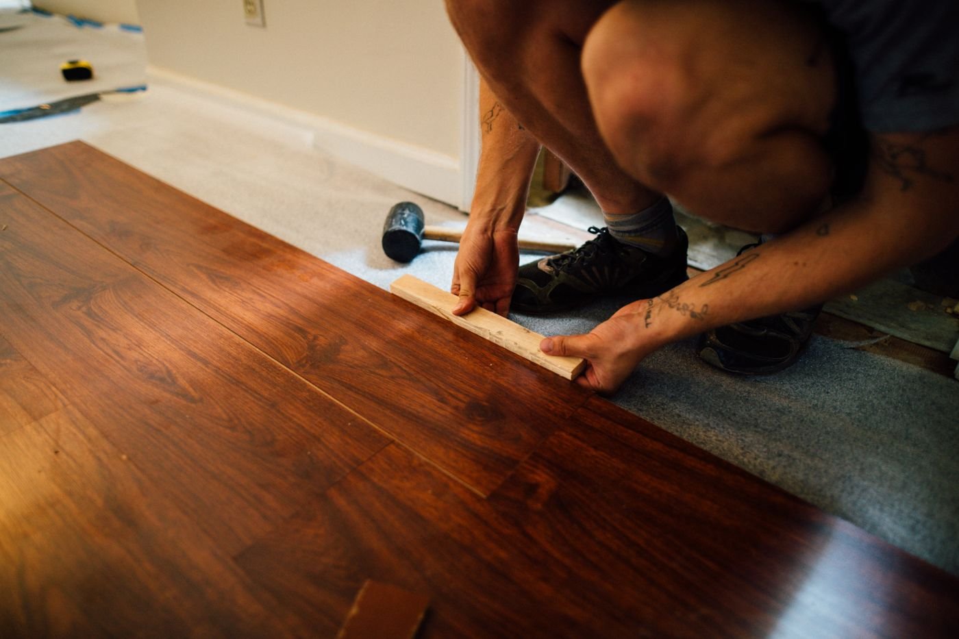 Pose d'un parquet en bois